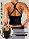 Slayform Seamless Solid Color Ribbed Fitted Sports Camisole For Women