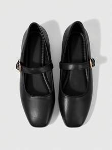Women's Casual Buckle Design Ballet Shoes For Daily Wear Valentine's Day - Black - View 6