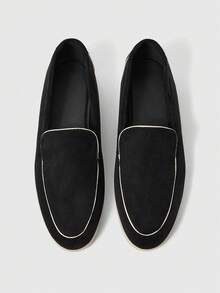 Sleekvia 女士时尚黑色绒面革舒适休闲乐福鞋，适合通勤、户外活动、购物、工作和日常穿着。 - 黑色 - 查看 2