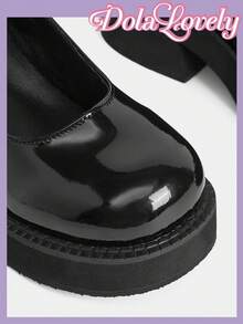Dola Lovely 女士时尚玛丽珍厚底鞋，洛丽塔风格哥特装扮 - 黑色 - 查看 5