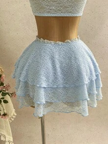 Soleia Đầm mini quây ngực màu xanh ngọc lam gợi cảm, phối ren rỗng, họa tiết sao biển, thích hợp cho nữ đi biển, du lịch biển, du lịch đường bộ, mùa cưới, tiệc tùng, lễ hội. - Màu xanh ngọc - Xem 7