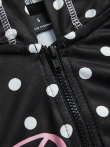 Slaydiva New Spring/Summer Casual Street Style Sexy Slim Fit Black Polka Dot Letter Print Hooded Cardigan Long Sleeve T-Shirt + Flared Pant Women Two Pieces Set.Suitable For Valentine's Day, Dates, Party, Gatherings, Holidays, Vacation,Nomadic Style, Beach, Seaside,Concerts, Everyday Outings, New Year's, Revelry, Brunch Outfits, Hot Girl, Wedding Guest Outfits, Wedding Season,-B Pants Set Two Piece - Multicolor - View 5