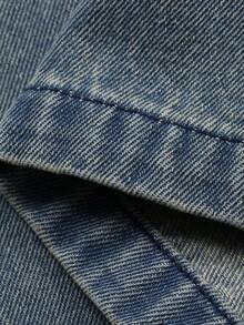 DAZY Women's Casual Loose Vacation Style Cinched Waist Shirt And Wide Leg Pants Set, Spring/Summer - Blue - View 6