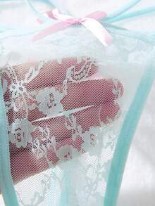 3pcs/Set Lace Sexy Women's Fashion Thong Panties - Multicolor - View 5