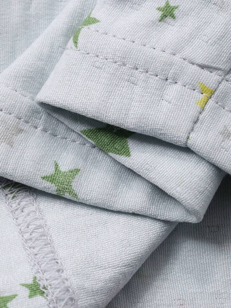 Colorful Star Pattern Loose Straight Leg Pajama Pants For Women