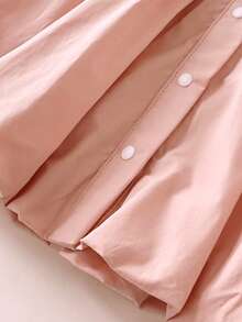 SHEIN Baby Girl Elegant Turndown Collar Sleeveless Puff Dress, Suitable For Summer Outings, Photo Shoots, Daily Wear, And School - Pink - View 3