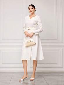 Sleekvia Sandalias de tacón alto versátiles y clásicas de color blanco para uso diario - Blanco - Ver 6