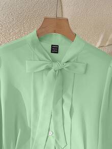 GlowEve Ladies' Elegant And Commuter Autumn Shirts - Mint Green - View 6