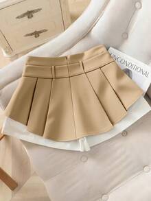 GlowEve New Summer High Waist Slimming Contrast Color Button A-Line Shorts - Multicolor - View 2