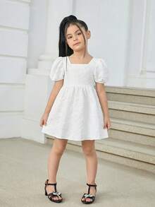 Firerie Kids Firerie Kids Nova Glow 少女编织撞色无袖蝴蝶结装饰休闲连衣裙 - 白色 - 查看 2