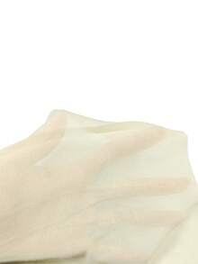 Franclia 女士二合一雪纺拼接蝙蝠袖衬衫，短款腰部上衣 - 杏色 - 查看 3