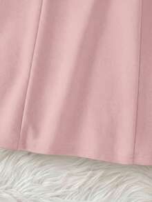 SHEIN 女童可愛優雅拼色蝴蝶結洋裝 - 藕粉色 - 查看 5