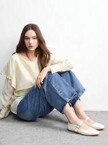 CUCCOO BIZCHIC Buckle Simple And Generous Fashion Versatile Leisure Workplace Commuter Women Flat Shoes Spring Shoes - Chantilly - View 6