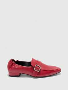 CUCCOO BIZCHIC Women's Buckle Design Casual Fashionable Flat Shoes - Red - View 2