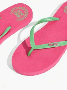 Grefit Women's Casual Flat Flip Flops For Daily Wear - Hot Pink - View 4