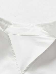 GlowEve Women's Wrap White Long Sleeve Top And Knotted Black Skirt Elegant 2-Piece Set - Black - View 5