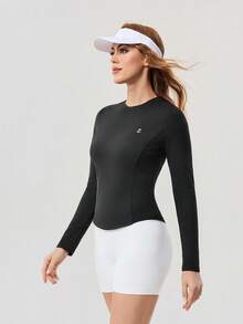 OutZeal Women Sports Tee Running Gym Top Long Sleeve Quick-Drying Mesh Design - Black - View 5