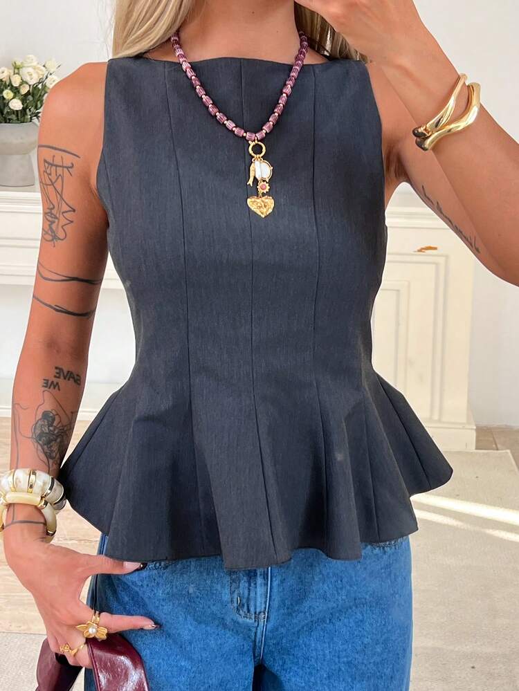 Women's Casual Elegant Short Fitted Tank Top, Spring/Summer