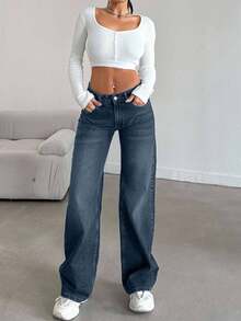 SHEIN Women Jeans - Dark Wash - View 7