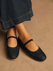 Rosivie Women Casual Versatile Commute Simple Daily Buckle Flats - Black - View 3