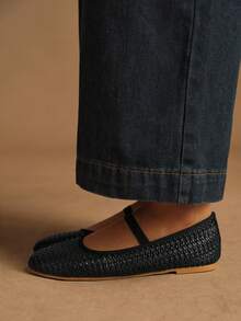 Rosivie Women Casual Versatile Commute Simple Daily Buckle Flats - Black - View 4