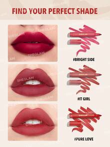 SHEGLAM Love Stained Lip Tint Marker-Pure Love Matte Red Lip Stain Pen Highly Pigmented Long-Lasting Lip Liner Contour Tint Lip Makeup Lip Combo Brand Beauty Makeup Face Paint Cosmetic For Women Girls Perfect For Spring Summer Ideal For Y2K Fancy Fashion Suitable For Birthday Mother'S Day Gift Rave Party Ready Best Color - Pure Love - View 6
