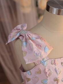 SHEIN 少女爱心印花无袖吊带连衣裙 - 白色 - 查看 10