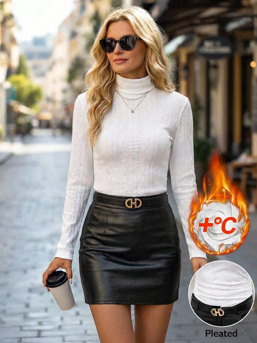 Editum Áo lót cổ cao dày dành cho nữ, đa năng cho mùa thu/đông