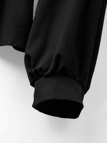 GlowEve CURVE Áo sơ mi cổ tròn kiểu Pháp cổ điển, thanh lịch, giản dị, có nơ thắt trang trí. - màu đen - Xem 5