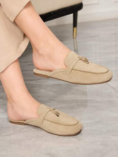 Sleekvia Zapatos planos de mujer de estilo casual y versátil con diseño slip-on