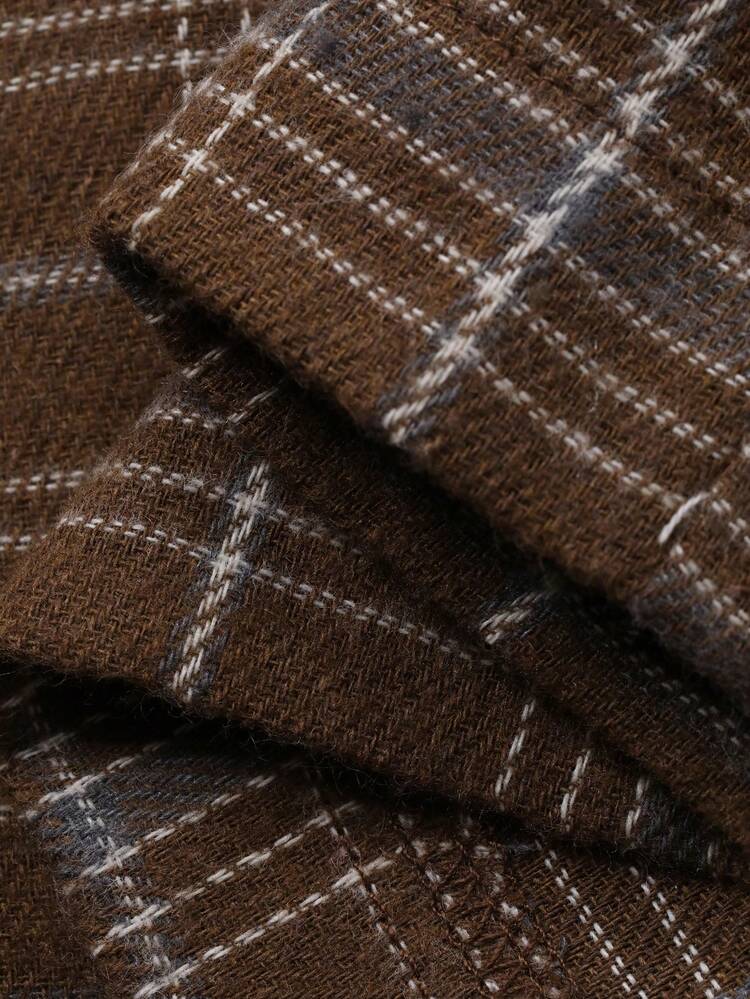 Spring Multi-Color Plaid Long Sleeve Shirt And Pants Men's Pajama Set