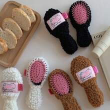 Joivida 1个少女可爱羊毛软垫梳迷你便携防静电按摩造型梳 - 多色 - 查看 10