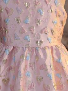 SHEIN 少女爱心印花无袖吊带连衣裙 - 白色 - 查看 12