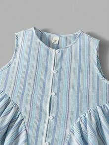 Maija Kids Maija Kids 1件少女休闲优雅露脐宽松双层荷叶边下摆背心，适合休闲外出、聚会、节日、夏季和春季穿着。 - 彩色 - 查看 6