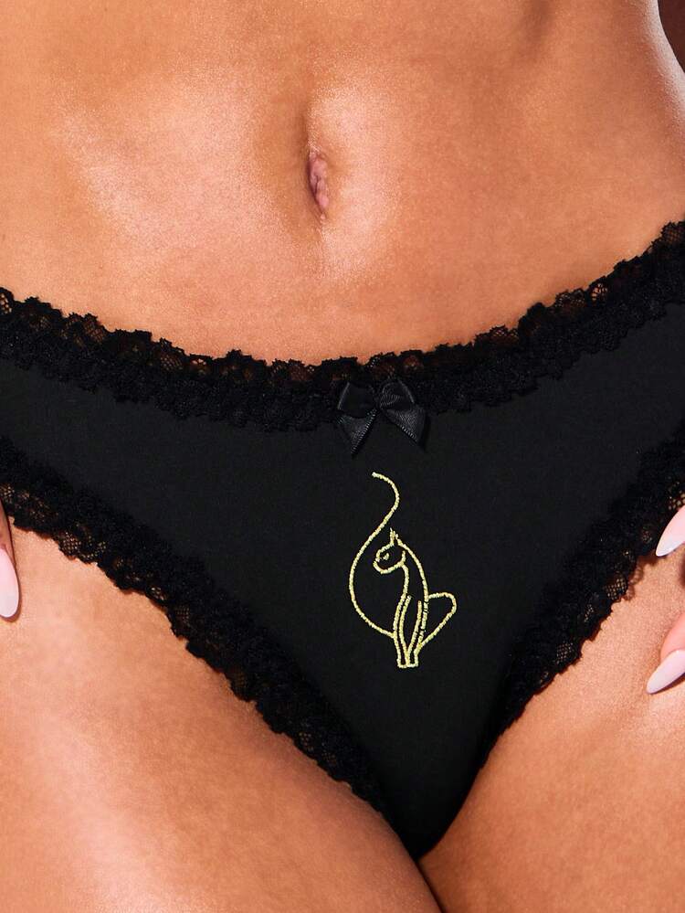 BABYPHAT Luxurious Lace Trim Bralette And Thong Set With Deep V Neckline And Ruffled Edges For Intimate Occasions