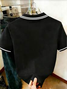 Resyla Women's Polo Shirt With New York NY Logo Print - Black - View 2