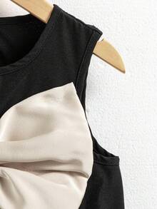 SHEIN Elladie kids Girls (Small) Sleeveless Elegant & Casual Bow Design Mid-Length Dress - Black - View 5