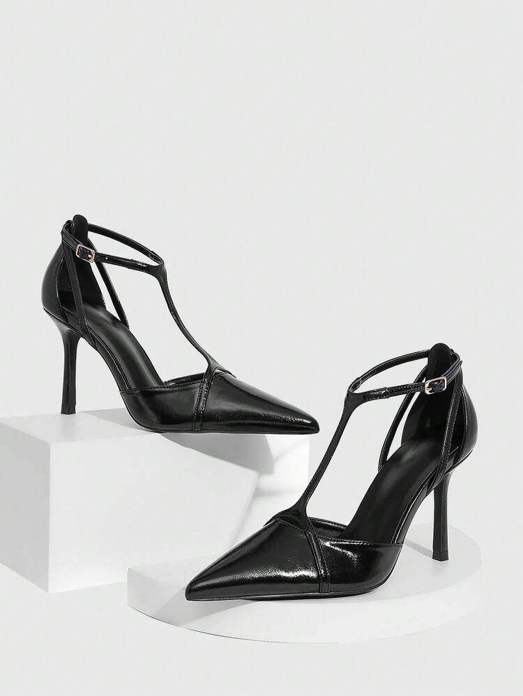 CUCCOO SZL Women's Satin Pointed Toe Pumps With Rhinestone Decor, Elegant And Sophisticated For Wedding Valentine's Day