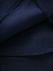 Manfinity Dauomo 男士休闲蓝色连帽衫，商务街头风 Y2K 成熟风格卫衣 - 藏蓝色 - 查看 7