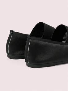 CUCCOO DOLLMOD Women's Casual Versatile Commuting Flats With Bow Decor Valentine's Day - Black - View 9