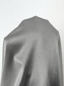 Rafferiza 优雅修身连衣裙，正面褶裥设计，缎面针织喇叭袖，浅粉色，适合派对或日常穿着，秋冬季节。 - 銀色 - 查看 3