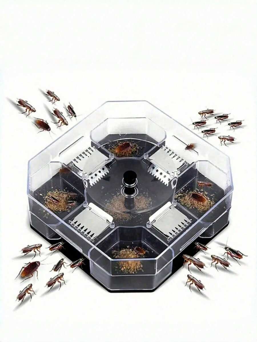 SHEIN 1PC Reusable Cockroach Trap – Indoor Kitchen Cockroach Killer Box For Home Pest Control, Roach Catcher For Ants, Bugs, Insects (No Bait Needed) | Safe For Pets & Kids, Sticky Glue Trap, Easy To Use & Disposable - Multicolor - View 1