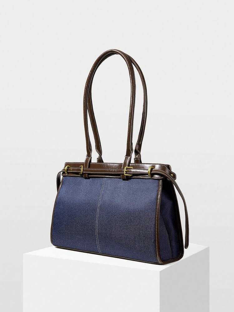 WOMEN'S SIMPLE & FASHIONABLE BUCKLE DETAIL ELEGANT COMMUTER SHOULDER BAG, EYE-CATCHING WORK BAGS FOR WOMEN, BAG FOR WOMEN ELEGANT, LUXURY