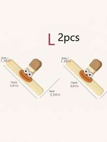 SHEIN 1/2 件可爱卡通零食夹，多功能食品封口机，防潮收纳夹，适用于厨房、办公室、学校 - 塑料食品袋密封夹，家用厨房收纳配件 - 彩色 - 查看 11