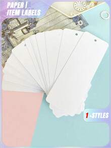 SHEIN 30Sheets/Set Kraft Paper Card Blank Black Card Business Card Message Thank You Card Writing Cards Label Bookmark Learning Cards Doodle Bookmark Ancient Style Bookmark Paper Blank Paper With Holes Hand-Painted Cards Creative DIY Material Package Student Note Handwritten Card - White - View 5