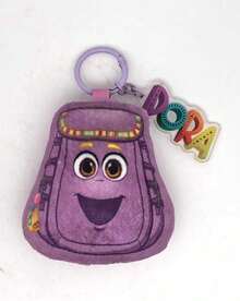 DORA | SHEIN 1Pc Cute Dora Purple Schoolbag Plush Pendant, Keychain, Printed Schoolbag Pattern, Can Be Hung On The Bag And Key. - 紫色 - 查看 1
