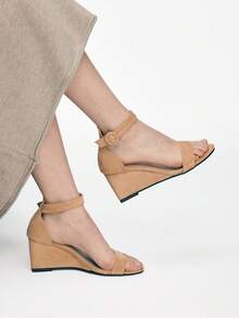 Mnmlis Women's Casual Wedge Sandals, Versatile For Daily Wear, Summer Valentine's Day - Khaki - View 6