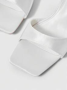 Sleekvia Sandalias de tacón alto versátiles y clásicas de color blanco para uso diario - Blanco - Ver 8