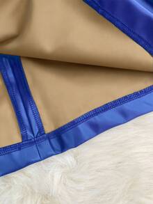 Franclia 女士时尚优雅派对百搭不对称金属扣装饰皮裙 - 藍色 - 查看 3