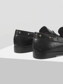 Mnmlis Retro Small Round Toe Elegant Slip-On Low-Heeled Small Leather Shoes Women's Platform Bow Commuter Loafers Valentine's Day - Black - View 6